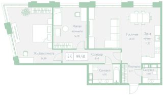 1 секция 99,48 м²